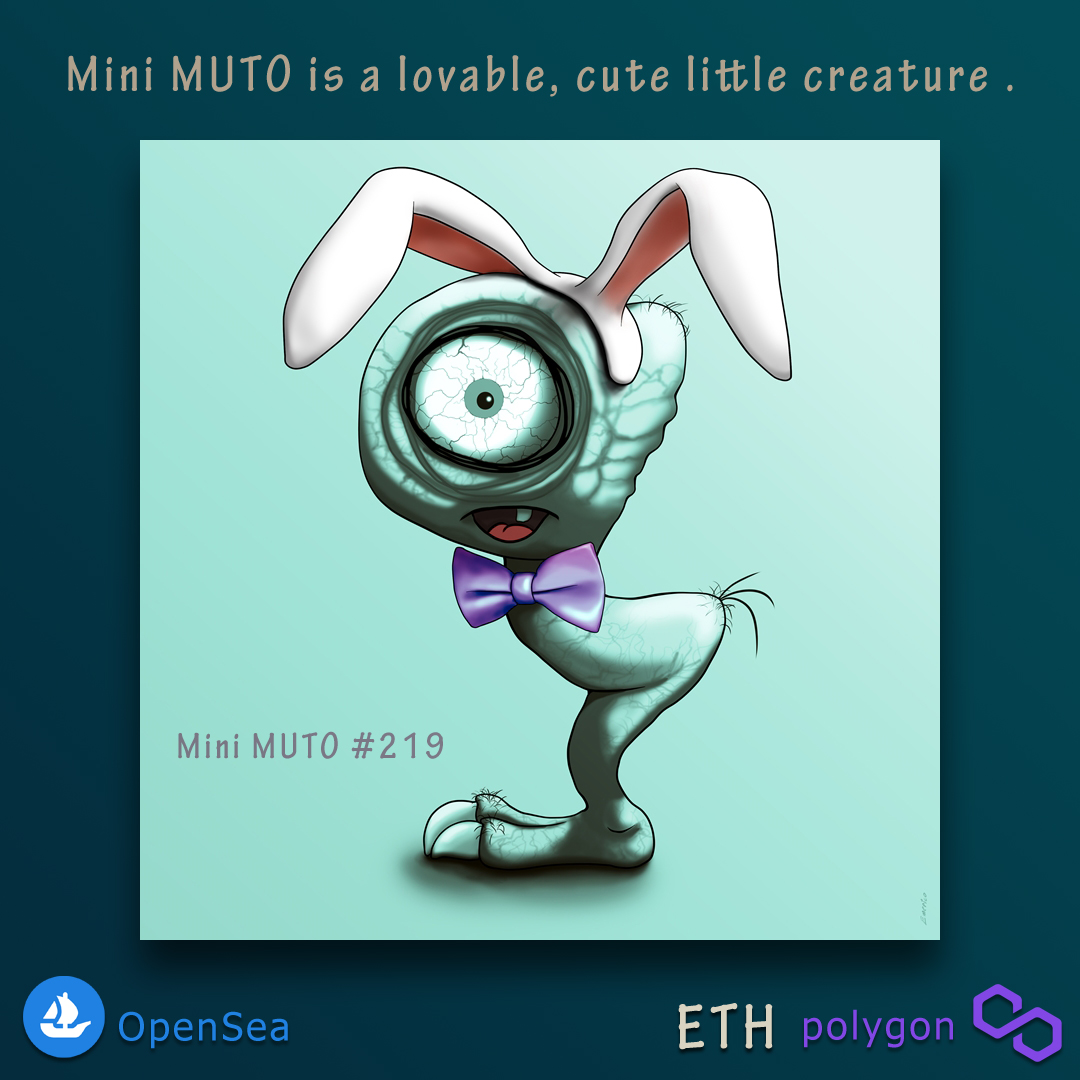 Mini MUTO is a collectible, lovable little creature. Cool dude. Mini MUTOs are made by hand without the use of bots.
#nft #nftlover #minimuto #emericototh #creature #mini #monster #litlemonster #dude #opensea #listed #friends #lovable_creation #cute 
opensea.io/assets/matic/0…
