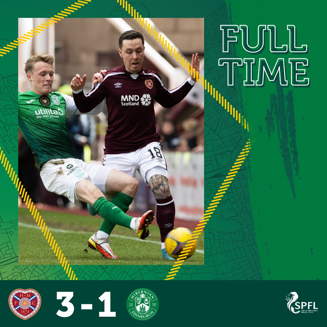 HibernianFC's tweet photo. Defeat at Tynecastle. https://t.co/KO5Qe3TpTL