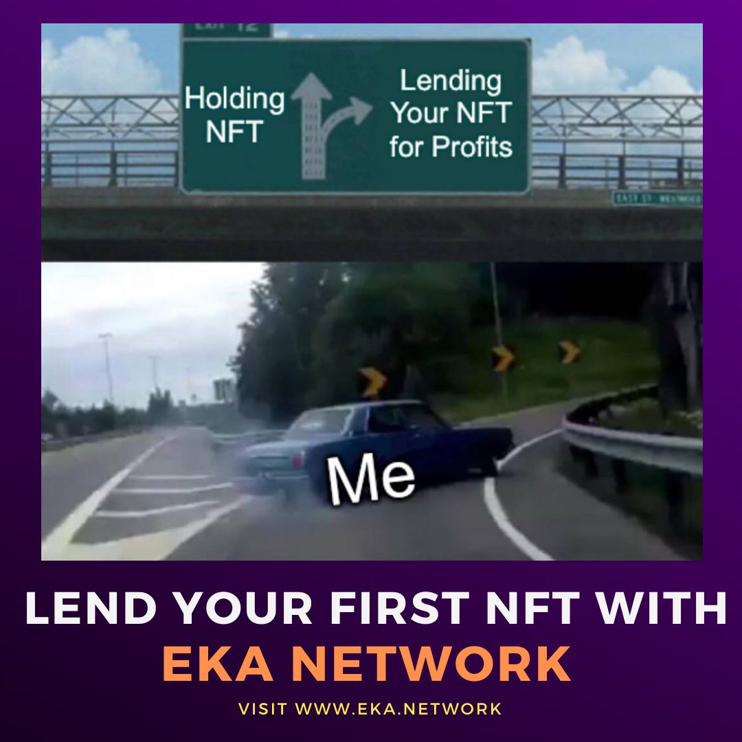 eka_network's tweet photo. Make your smart decision today! Share this post with the person who should lend their NFT’s 🧐

#NFT #RentNFT #Ekanetwork #nftart #nftcollector #art #digitalart #crypto https://t.co/0VaPKsZKY6