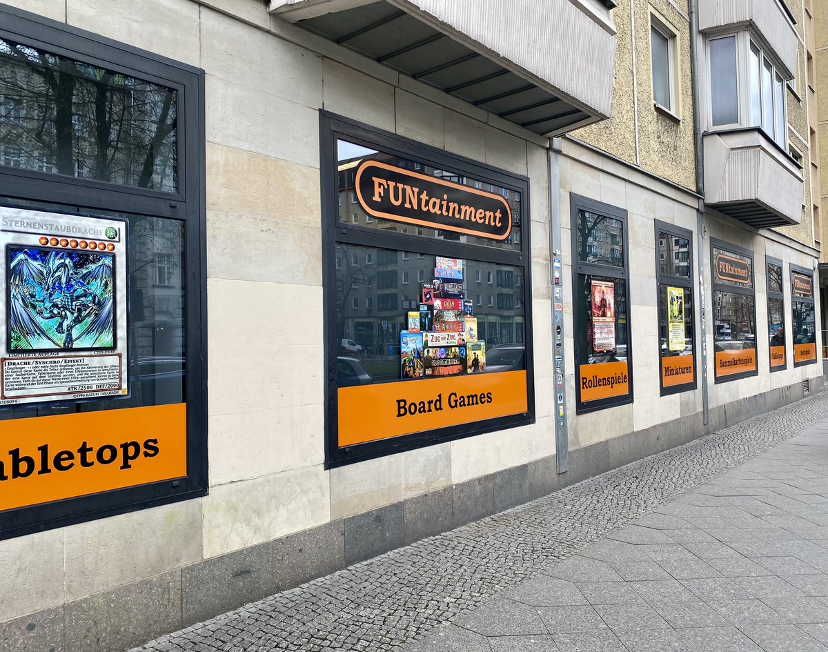 EntonBerlin's tweet photo. Before we went to the cinema we visited the new #FUNtainment store in #Berlin, they have huge choice of #boardgames, #Manga, #Magics, #Pokemon and other #TCG. Also they have seats and table to play in the store and run their own tournaments. So nearly everything for IRL #gaming https://t.co/3fjB2BItKA
