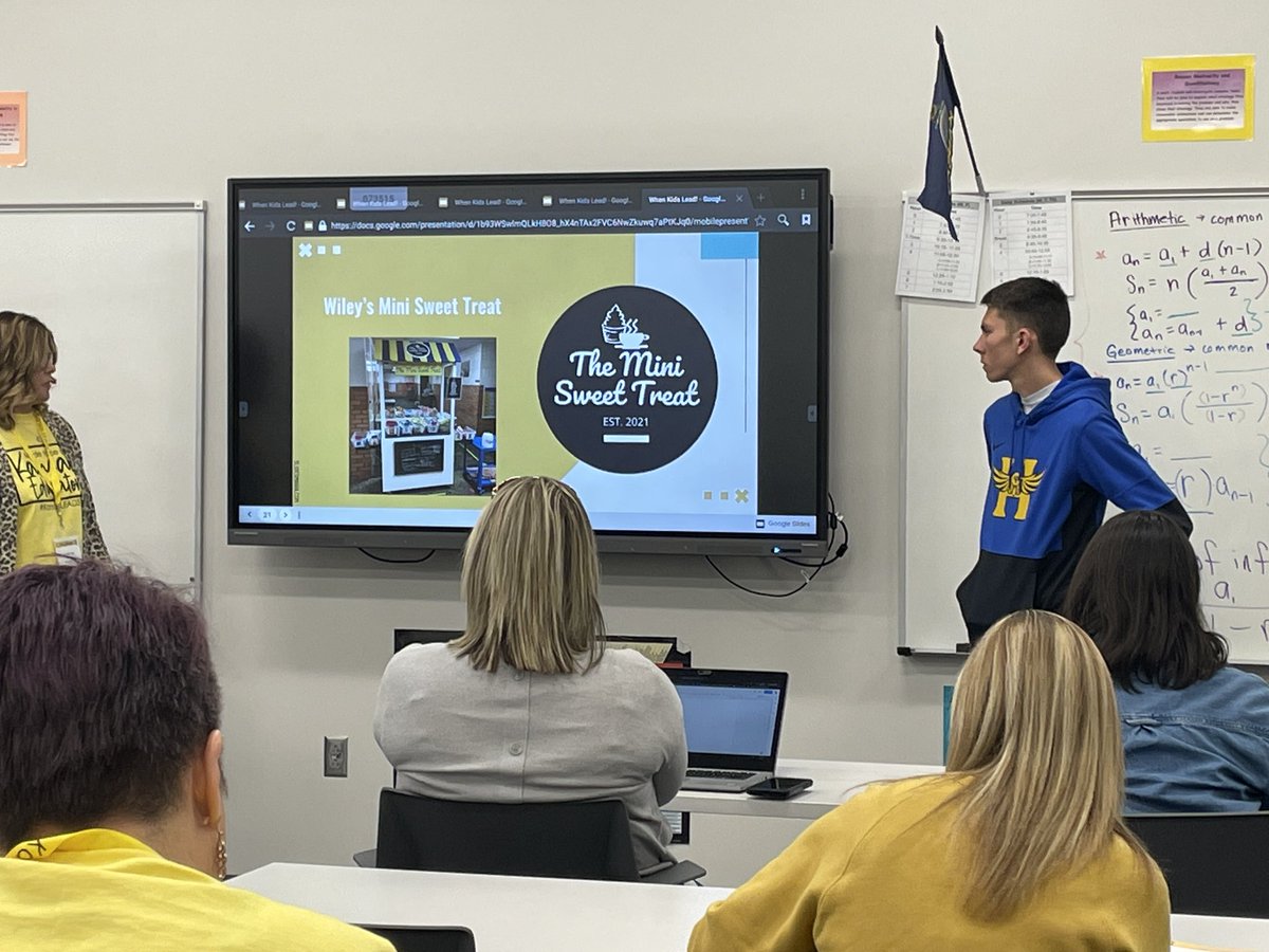 wileyrocks's tweet photo. Excited to share the stage today with Hutchinson High School’s   @the_sweettreat_ to share the story of opening our own Mini Sweet Treat! #KansasLEADS #wileyrocks https://t.co/4CP32U5HJ8