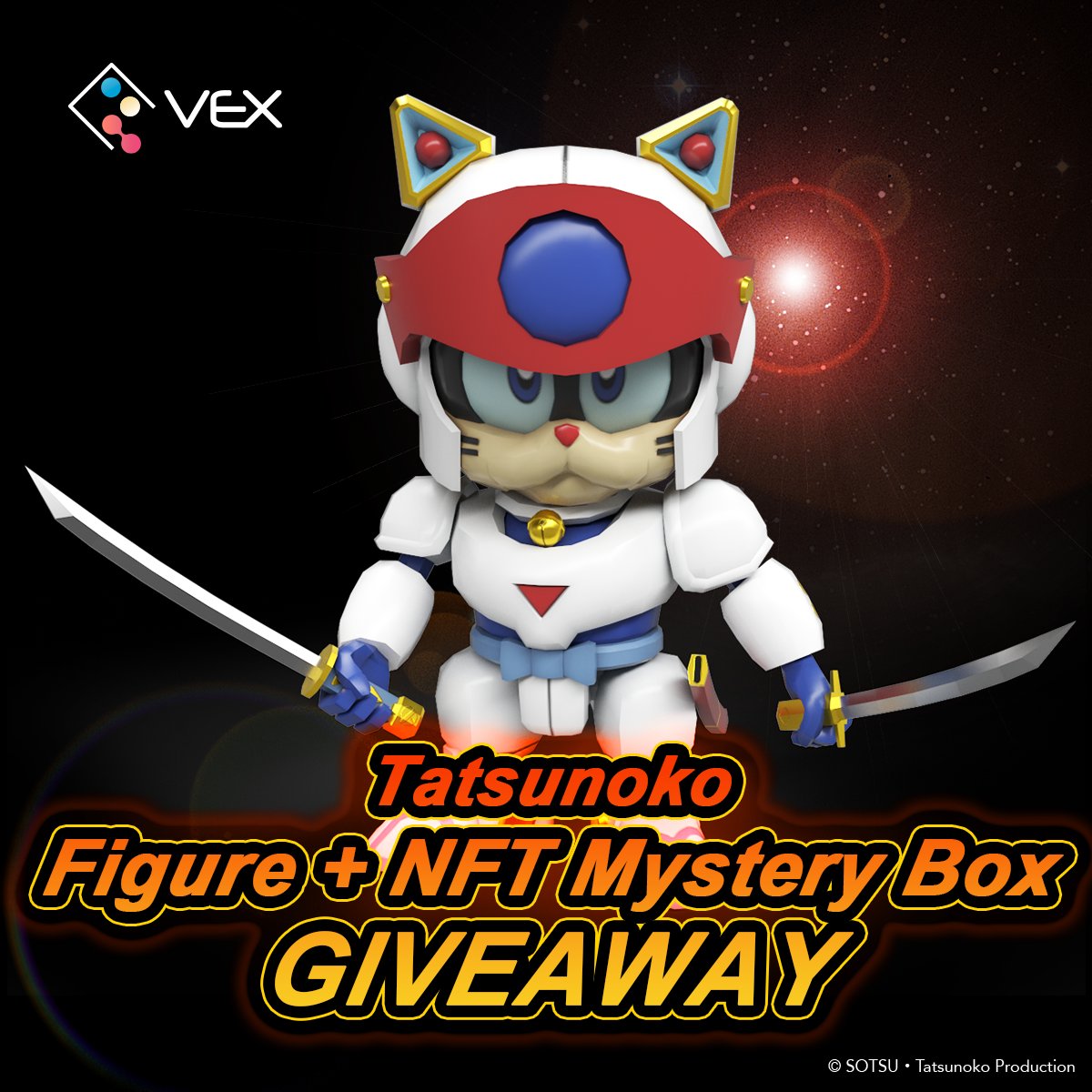 VEXMETA's tweet photo. 🎁 #NFTGiveaway 🎁

🏆Prizes: 10x Tatsunoko Figure and #NFT Mystery Box

To Enter:
1️⃣Register on https://t.co/TOOEkuUOFz
2️⃣Follow @VEXMETA
3️⃣❤&amp;RT
4️⃣Tag 2 fds

⏰Ends 48hrs

#Giveaway winners list will be announced within 3 days after the event ends.

#VEX #VEXMETA #NFTAirdrop https://t.co/sPbciQjSjs