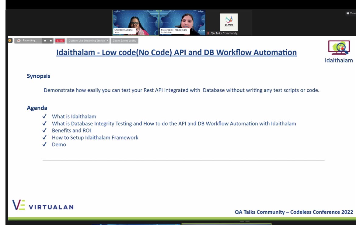 Glimpse from today’s session <a href="/QTechtalks/">QA Talks Community</a> 
#qatalks
#codelessconference2022