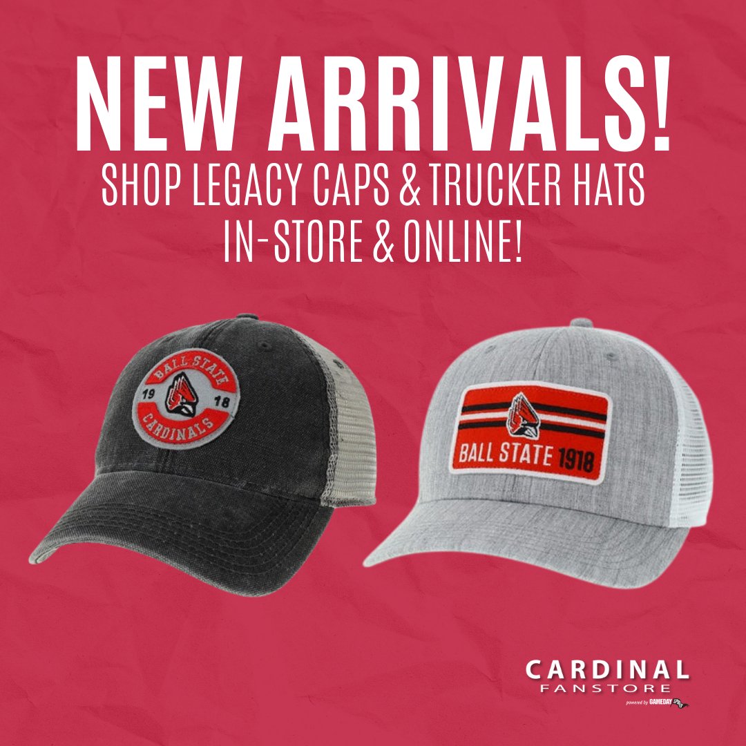 Gameday_BSU's tweet photo. ๐๐๐! ๐ฝ๐๐ ๐๐๐๐๐ฌ๐๐๐ง
Shop our new BSU caps and trucker hats in-store or online!
#BallState #CardinalFanstore #WeFly https://t.co/scI05Vgqc7