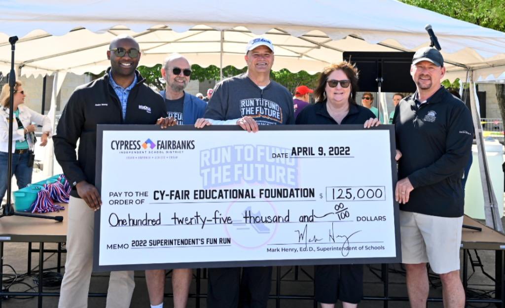It was another record-setting year raising scholarship funds for <a href="/theCFEF/">Cy-Fair Educational</a> — thank you to all of our sponsors, volunteers and participants for supporting this incredible community event and helping raise $125,000! #CFISDFunRun