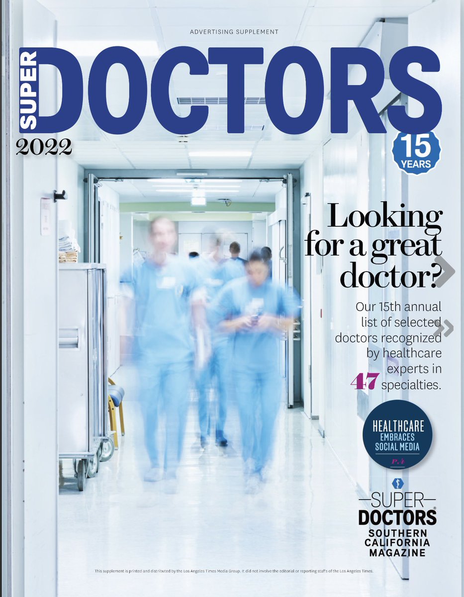 SonjaRosenMD's tweet photo. We are truly honored to again be selected as Super Doctors 2022. Grateful to be selected by our peers and to be in such esteemed company. #SuperDoctor @CedarsSinai #Geriatrics https://t.co/aW7jD3bcVy