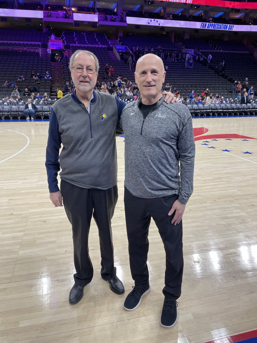 Next to last stop on Farewell to NBA Tour is in Philadelphia and today’s guest is long-time Pacers’ assistant coach, now with 76ers, Dan Burke. Great coach but even better person and a tremendous friend through the years.