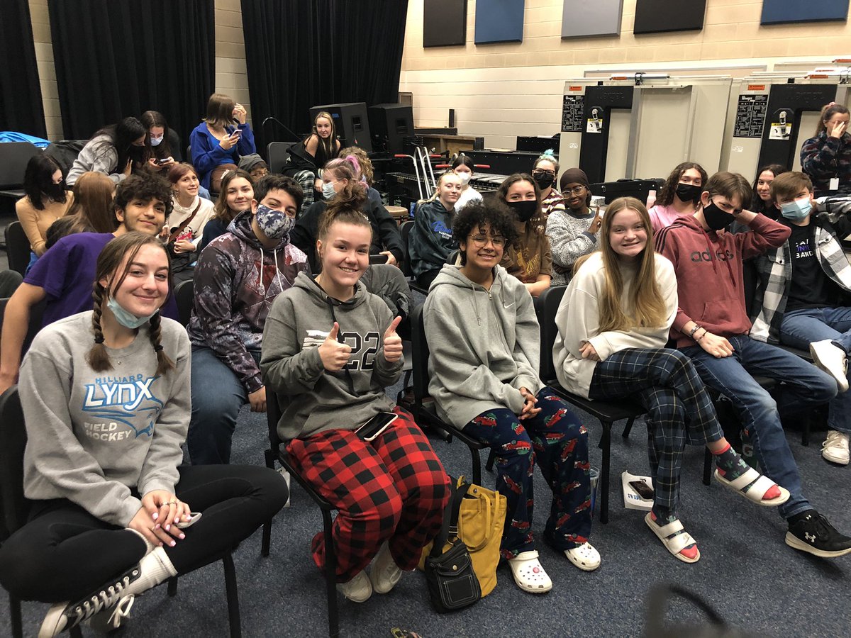 The cast of Mamma Mia had their first rehearsal with a live band this morning!!! Thank you to Mrs. Broadhurst and the students and musicians!