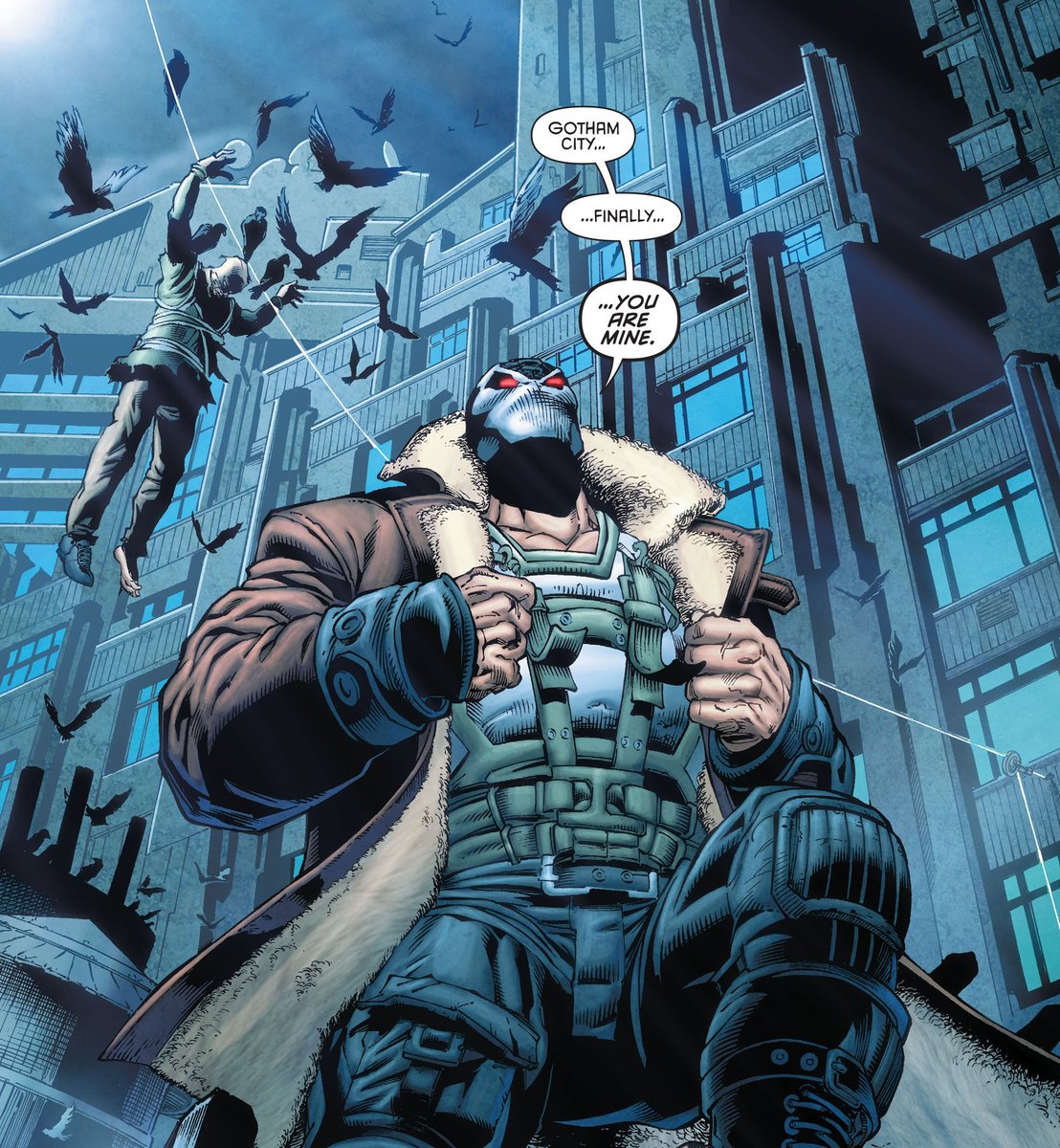 -
adjusted his coat in the breeze, holding it close to his form as he stood above the profounded populous.

"Now, 𝗚𝗢𝗧𝗛𝗔𝗠 𝗖𝗜𝗧𝗬 belongs to 𝗕𝗔𝗡𝗘 once more."

The silent war involving Black Mask, the Ventriloquist, Mr. Freeze and even HYDRA had ended. Bane was on top.