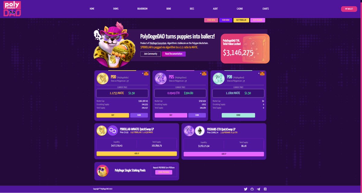 PolyDoge's tweet photo. PolyDoge 🐶🚀 Fam! 

The new UI for the https://t.co/Y55ywFFP8X is LIVE! 🥳

To celebrate we're doing a #giveaway of 300 PDD! 😍

50 PDD for 6 lucky winners 🦾

✅To Enter:
🫂Follow @PolyDoge 
🔥Like, RT, Tag 3 Friends 
💬Comment your favorite thing about our #tombfork below 👇 https://t.co/6s8L1tRa9U