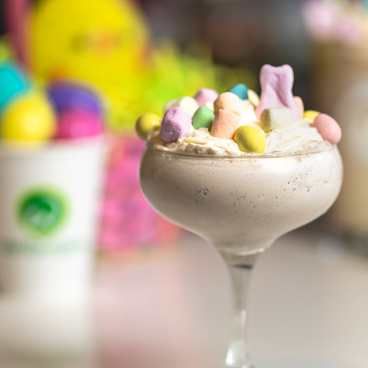 Let’s turn it up this Spring 🌸 with the limited-time feature Hippity Hoppity Frappetini.
It's a rich, creamy that’s delightfully spiked with dark rum and a splash of butterscotch liqueur &amp; creme de cocoa.  Then topped with everyone’s favourite Easter goodness. Must be 19+.