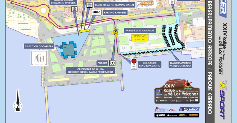 IslaLosVolcanes's tweet photo. 📢 Publicados los planos del #RTIV22.
Asistencia en el Recinto Ferial y Reagrup. en el Parque Islas Canarias de Arrecife, separados por la Playa del Reducto y el Arrecife Gran Hotel (@aghotelspa), sede de la prueba.

@SuperCER_RFEDA @AUTOhebdoSPORT @motorenlinea_es @ATodoMotorCom https://t.co/YK7Rdd65UT