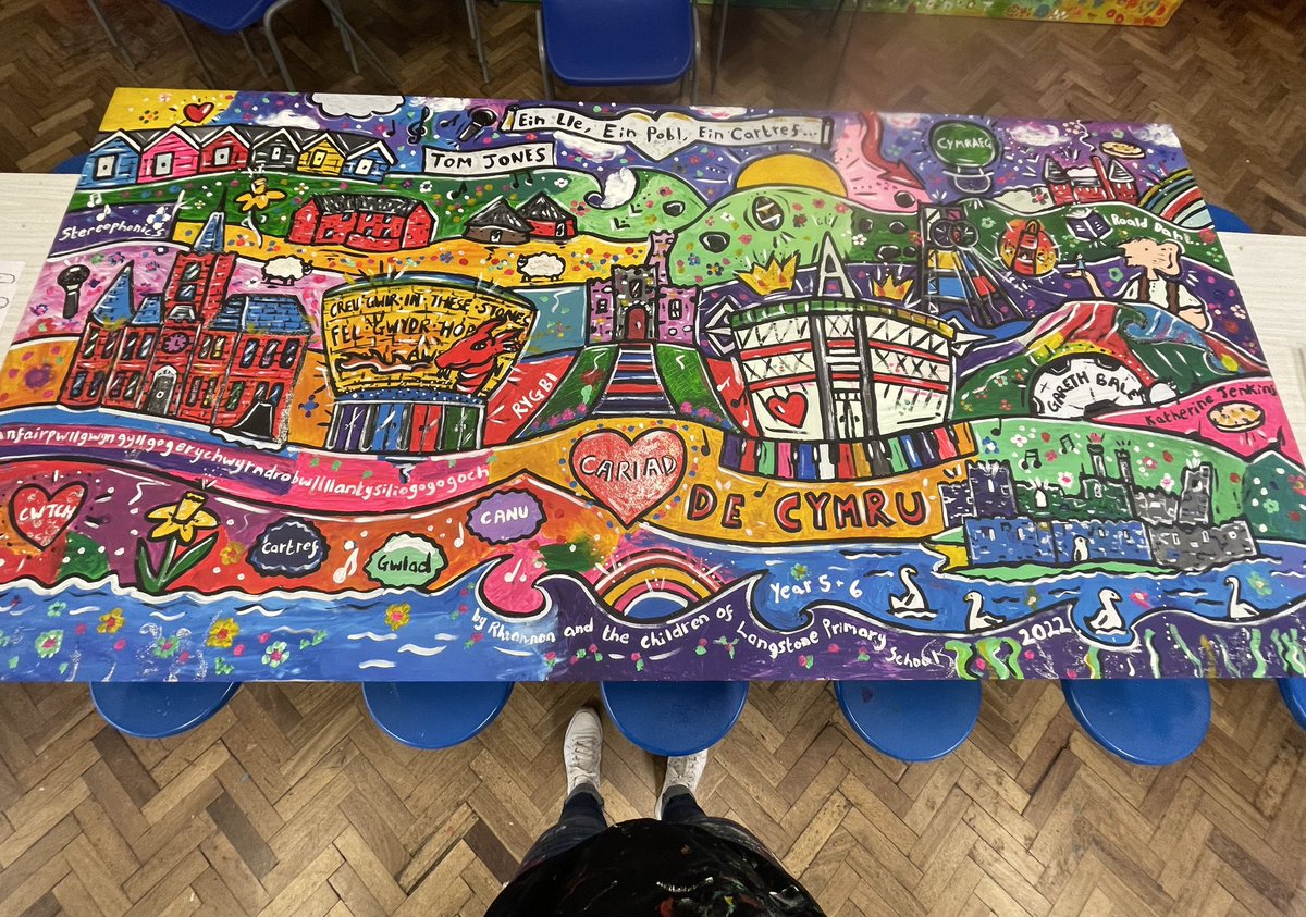 rhiannon_art's tweet photo. What a fantastic few months painting multiple murals with talented children 🎨

I have no availability until next year so please get in touch at the end of this year and I can send you details for 2023 😄

Braint yw cael gweithio gyda athrawon a phlant talentog Cymru. Diolch 🌟 https://t.co/mWOgIj1KQm