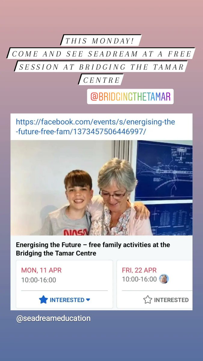 🎉 Really looking forward to this! Come and join us on Monday for FREE, fun, family activities at the @bridgingtamar Centre. No booking required. 10-12 and 2-4pm. facebook.com/events/s/energ…