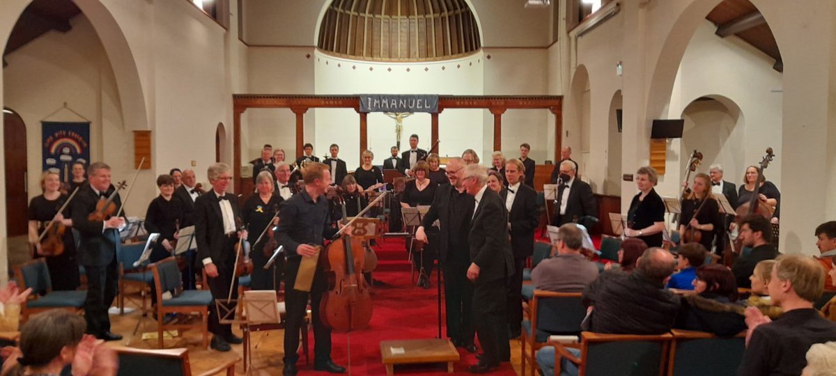 LizClements's tweet photo. At last week's @AsklepiosOrch gig, cellist Ed Furse gave stunning performance of #Miaskovsky's concerto, arranged/conducted by talented @LeeDoesMusic. With the concert proceeds & contributions from soloist & conductor, orchestra was able to donate £310 to @decappeal for #Ukraine. https://t.co/AT2WqT3PaM