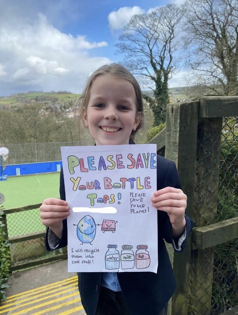 This is Lottie. Lottie is collecting plastic bottle tops which with the help of @Plastic_Shed , she will recycle into cool things. Lottie is only small, but she scares me, so please can you all bring your bottle tops to The Hub so she doesn’t get angry :) #recycle