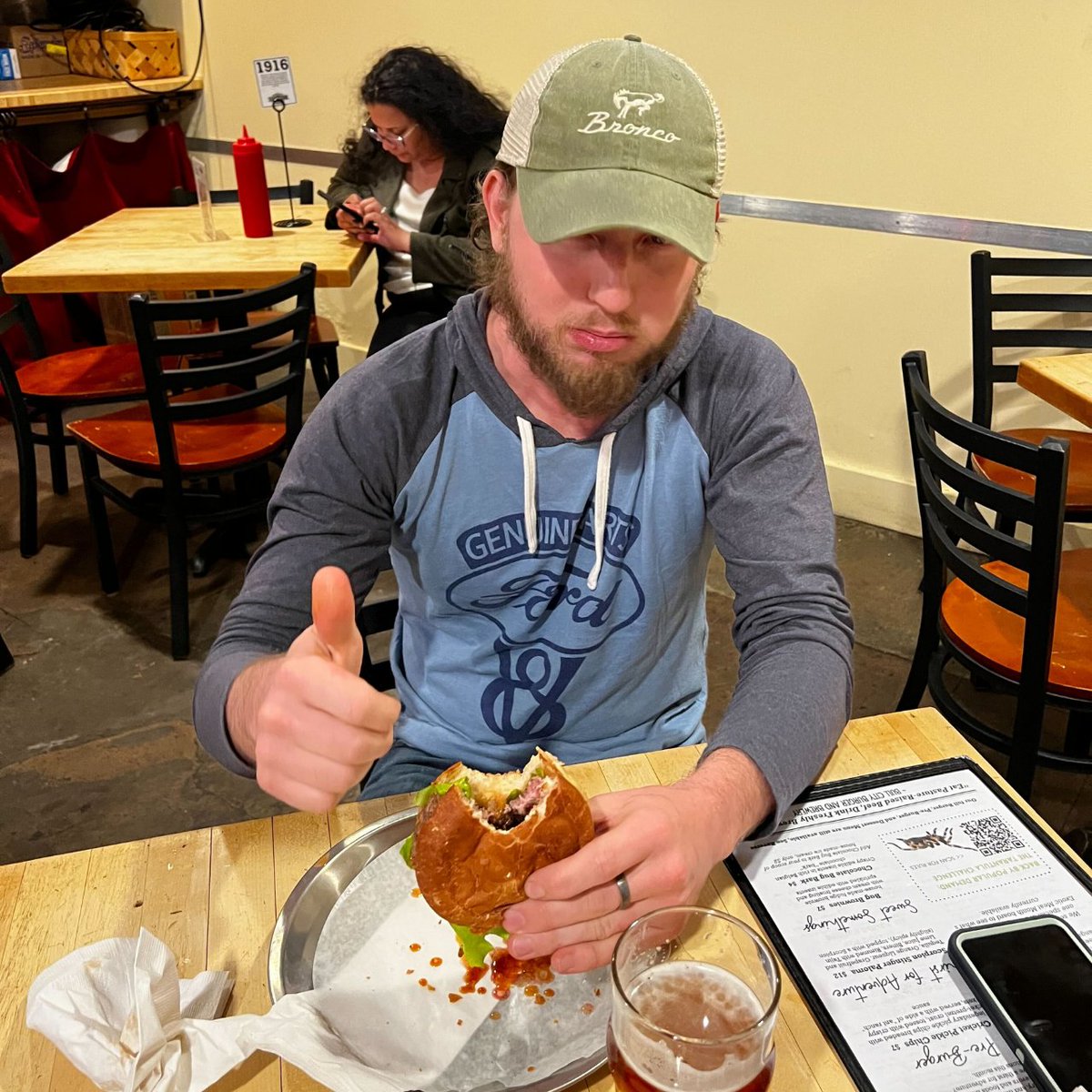 BullCityBurger's tweet photo. TYLER ATE A SPIDER!! He conquered the 2022 Tarantula Challenge! #tarantulachallenge #tarantulaburger #exoticmeatmonth #durham #durhamnc #durhamfoodies #bullcityburger https://t.co/7qiMdekJS8
