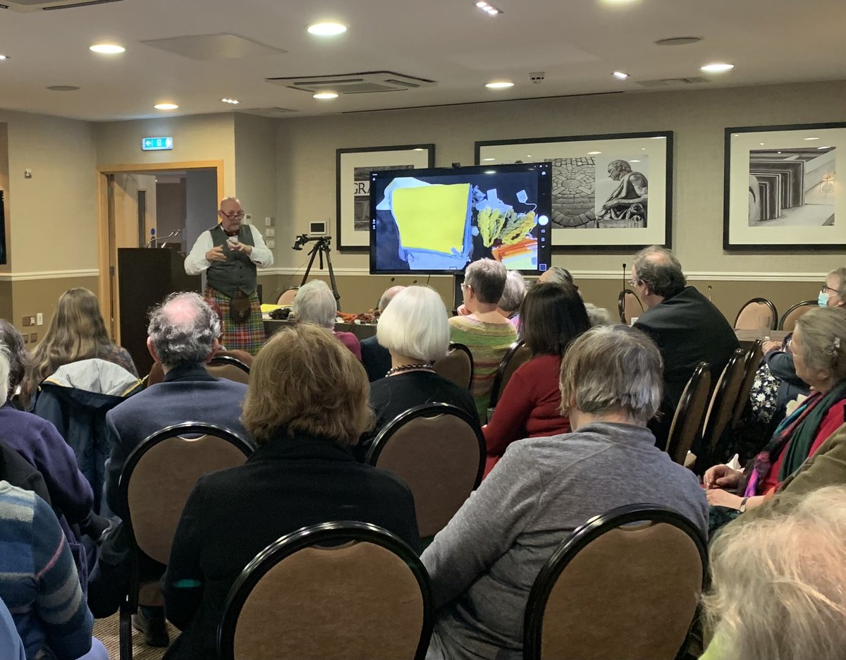 A fascinating talk by <a href="/paulhenrykilts/">Paul Henry Kilts</a> describing the possibilities of natural dyes before 1450…

Wow those yellows are bright! Also madder red/orange, indigo blues and woad as well as Alum - the mordant (dye fixative) at the centre of the House of Nicollet books <a href="/DunnettCentral/">Dorothy Dunnett Soc.</a>