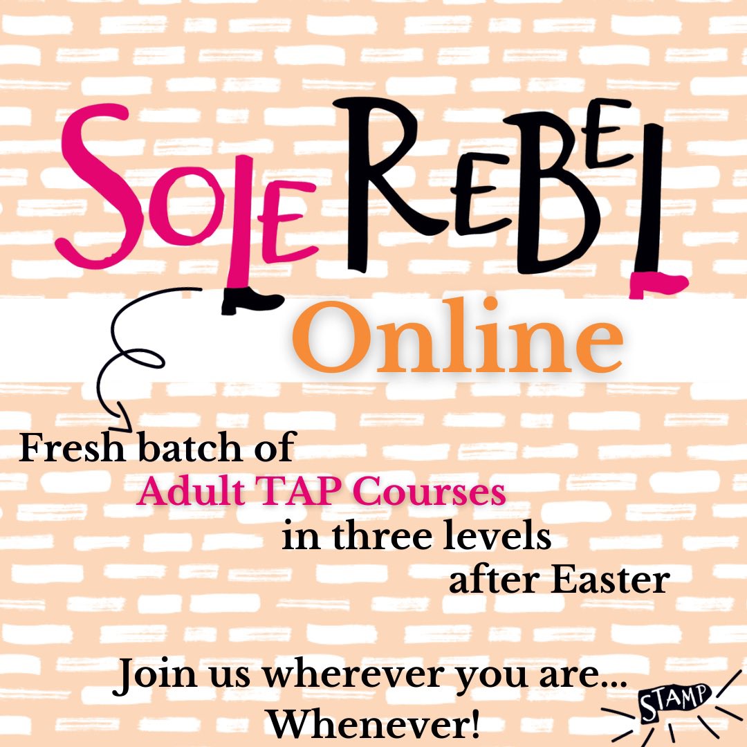 SoleRebelTapUK's tweet photo. Used to love tap?
Tap back on it!
Adult Tap Online Thursdays (or via recordings anytime)
with Award-Winning Teacher Lexi from Sole Rebel
Email onlineclasses@solerebel.co.uk to book a course starting soon
#tapdanceuk #tapdance #rhythmtap #adulttap https://t.co/be844Ksv1W