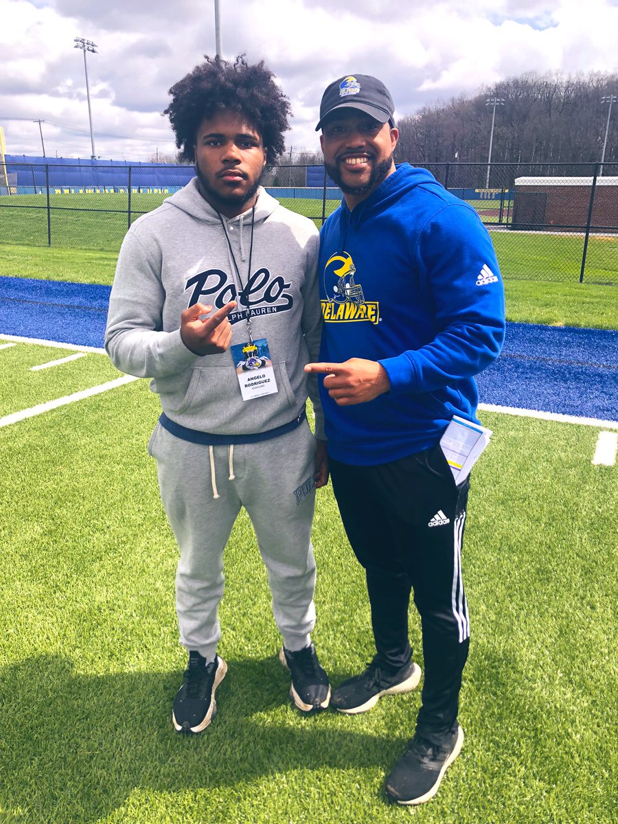 Want thank @DelawareFB & @Coach_AndrewP for having me at the practice today I had a great time and I look forward to coming back real soon ! #HENergy23 ⚡️🔵🟡⚡️@tartanfootball1 @Tartans_FB @Giants5john @DStaiano40 @CoachChop04