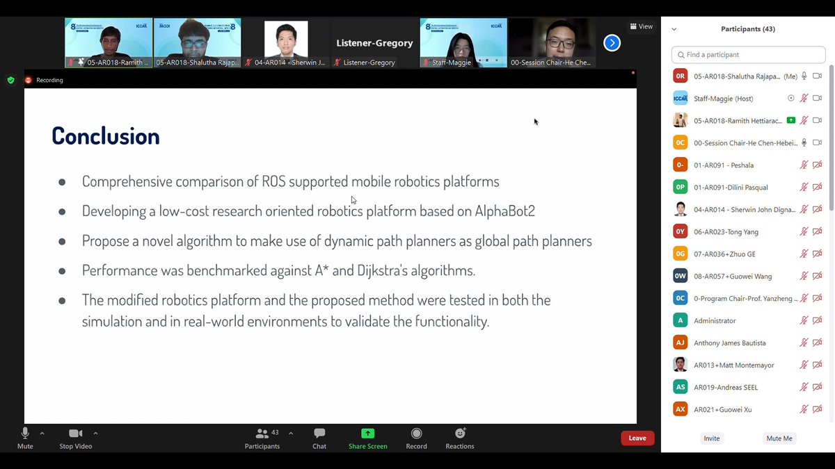 ShaluthaR's tweet photo. Presented our paper at ICCAR 2022❤️#csiro #robotics #ros https://t.co/ayRjqJtn3c