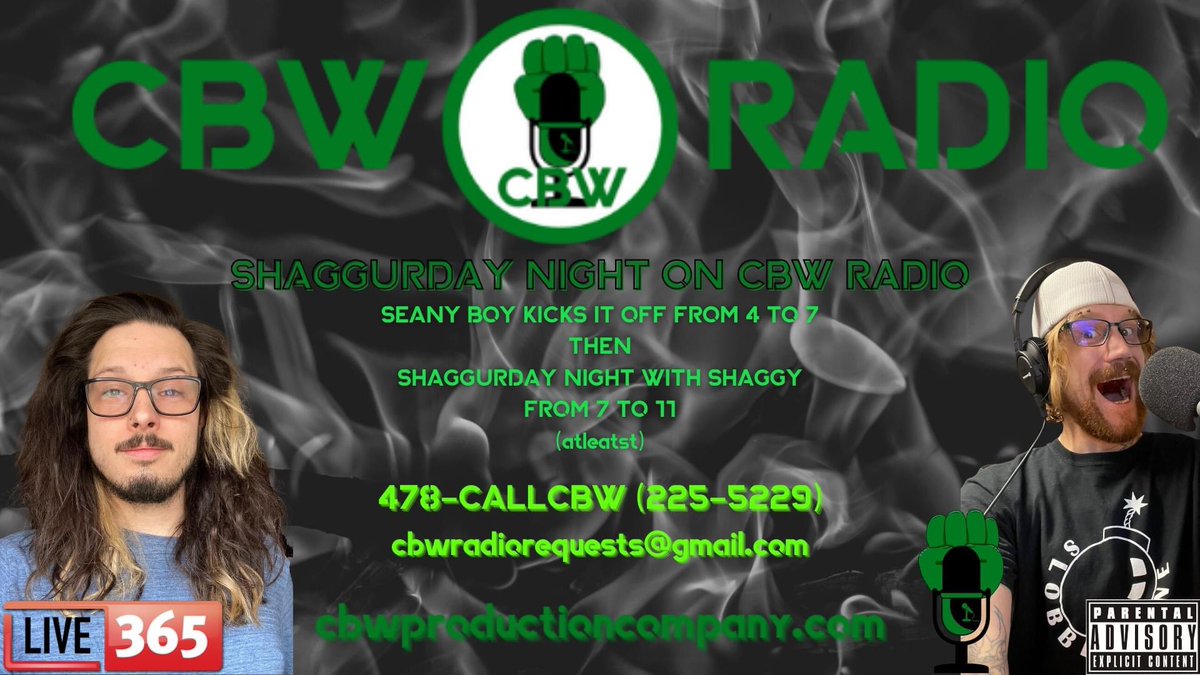 ShaggyCBW's tweet photo. Tonight! Live on #CBWRADIO #SHAGGURDAY #LIVE365 #RADIOISBACK https://t.co/jAEcBm06Sm