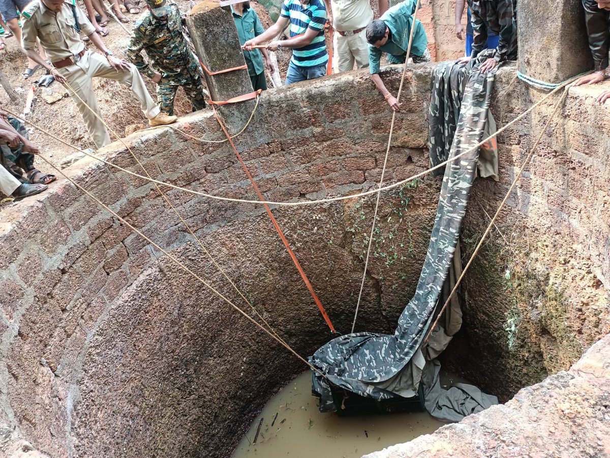 santosh93ifs's tweet photo. A leopard rescued succesfully by Keri range staff after almost 3 hours long operation. The leopard has fallen inside a well in kudne ,sankhlim ,goa. Kudos to all field staff of meri range #goaforests
#virane https://t.co/r2OVLDxnTM