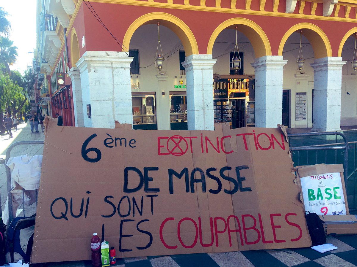 SciReb_Nice's tweet photo. Les scientifiques en rébellion et @NiceAnv ont enquêté sur la #6eExtinction aujourd’hui place Masséna à #Nice06
#MurderParty
#MarchePourLeFutur https://t.co/NEMxqavrEP