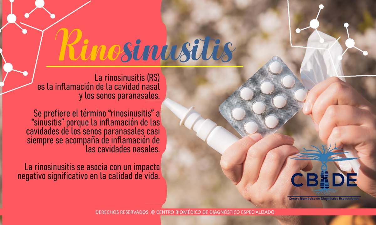 cbide_oaxaca's tweet photo. Rinosinusitis 👃🤧

Los síntomas de la rinosinusitis pueden aminorar con la irrigación nasosinusal, denominada también lavado nasal, es un procedimiento eficaz, comprobado científicamente para el tratamiento coadyuvante de los síntomas.

#Primavera #Alergias #LaboratorioCBDE https://t.co/CvZAGiZPVG