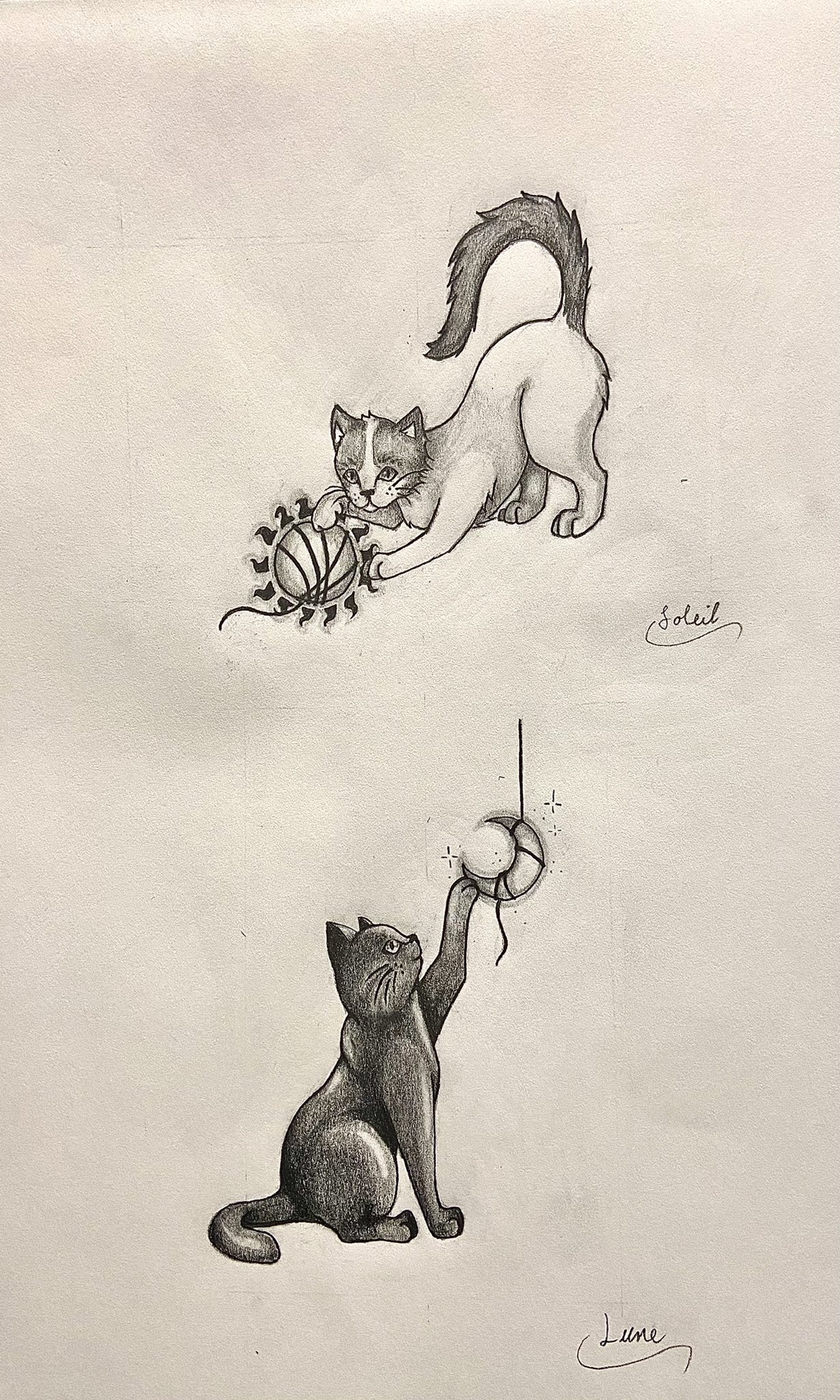 Cat Moon Tattoo Designs
