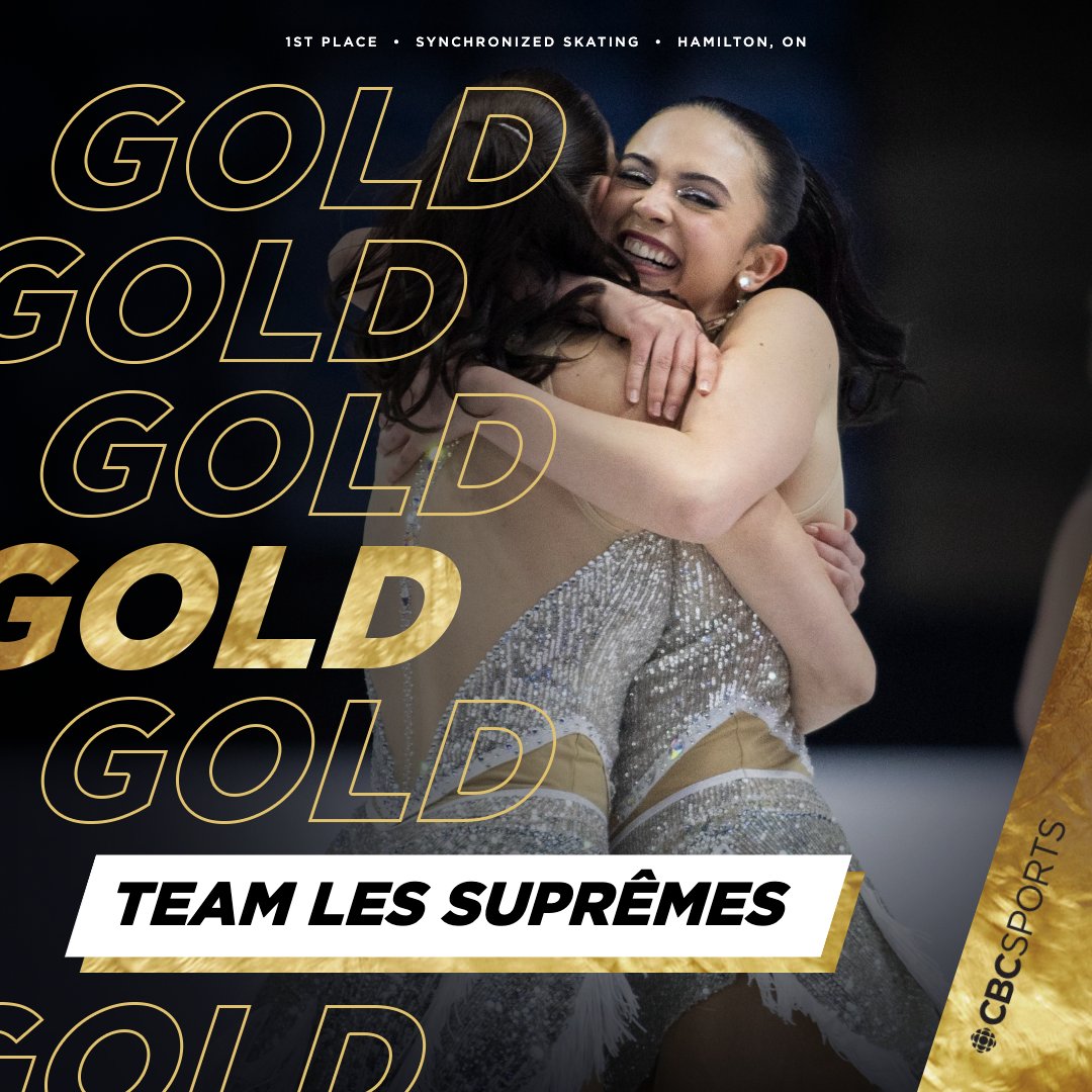 Team Les Suprêmes reigns supreme 🥇

The Canadian team takes gold and their first-ever world title at the 2022 synchronized skating world championships in Hamilton, Ont. 🇨🇦
