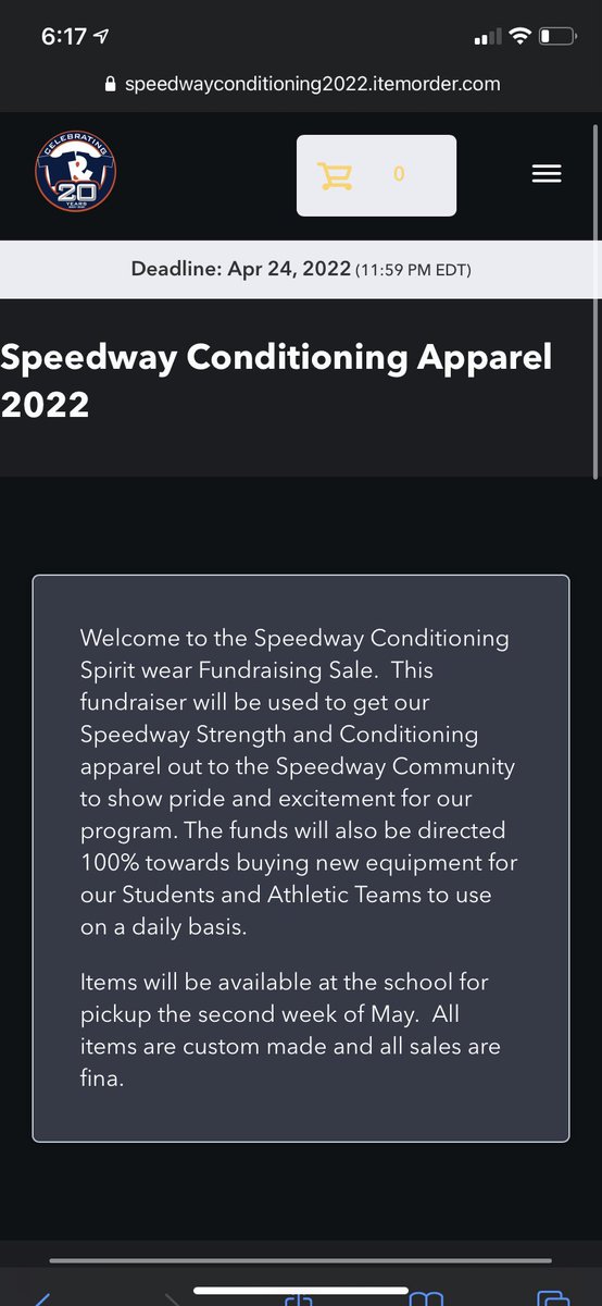 We are holding a Apparel Fundraising Sale that will be used to update some of our equipment that will be used every day by our student athletes! The link to the online store is at the top of the picture below and the QR code is in the comments as well. Check it out!