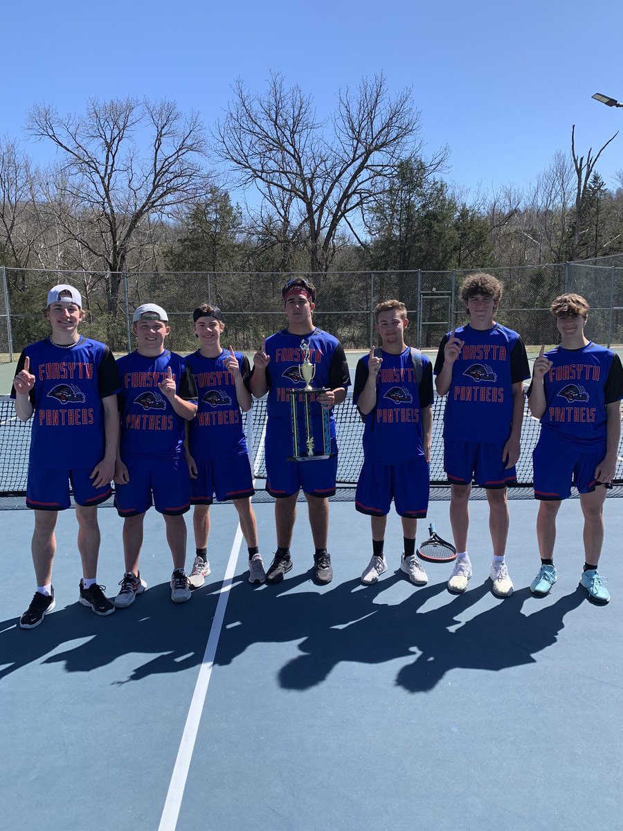 Forsyth_Tennis's tweet photo. With 3 wins today, Forsyth is the Forsyth Tournament Champions. Shout out to Branson Parks and Rec for letting us borrow the Stockstill Courts. It was a beautiful day for an all day tournament. #TheFamily https://t.co/cdtYzss08v