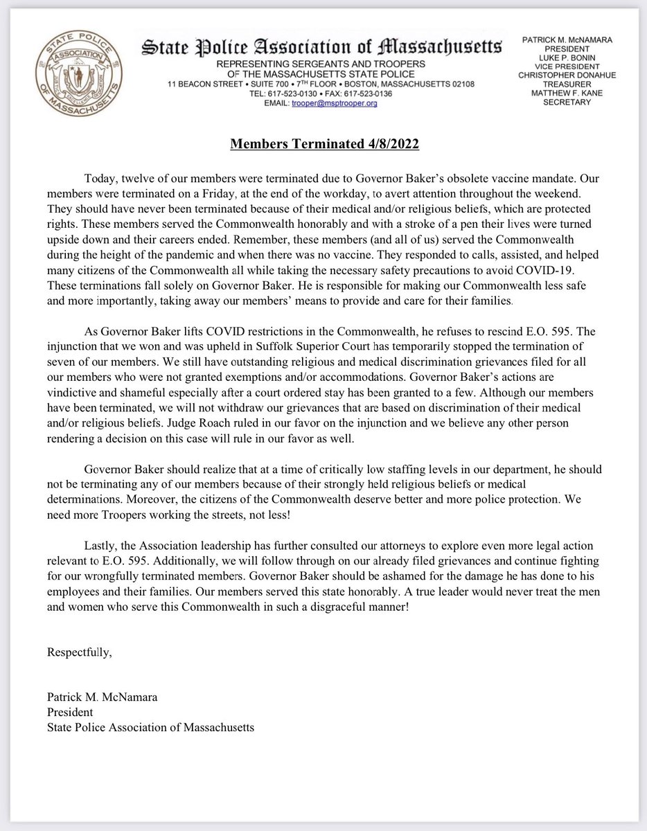 State Police Association of Massachusetts tweet media