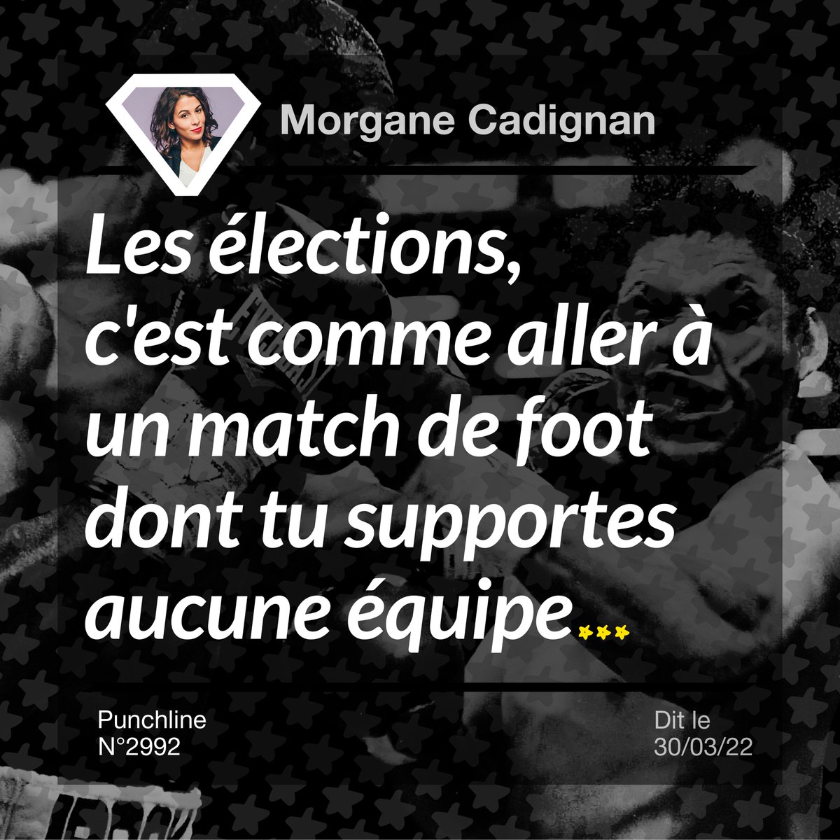 Punchlinr_Fr's tweet photo. L’#humoriste @mo_cadignan a récemment parlé des #élections dans l’émission @LaBOInter, la semaine dernière sur @franceinter. #Présidentielles2022 #Politique #Match #Foot #Football #Equipe #Punchline #Plaah. https://t.co/LrecgojfOa