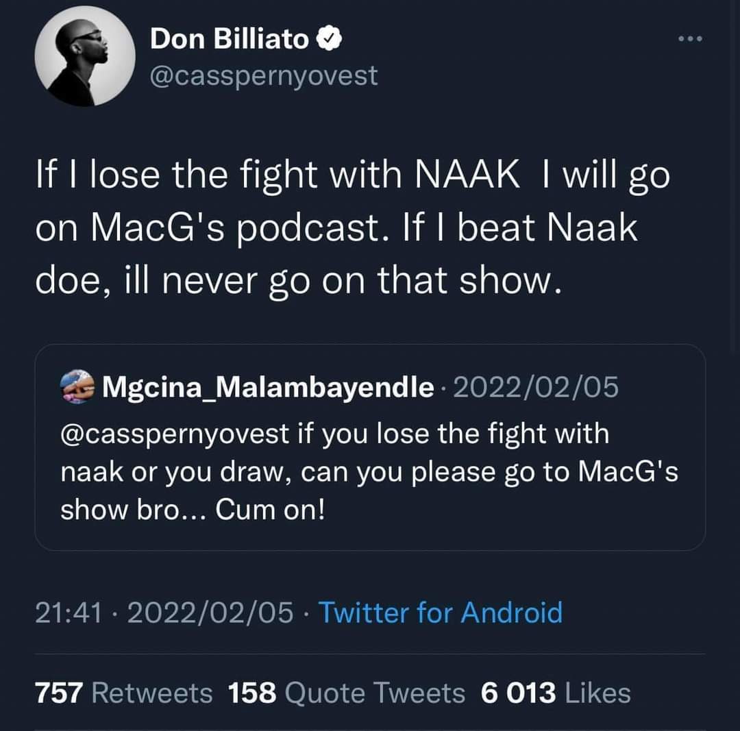 MleeDawg's tweet photo. @Solphendukaa @casspernyovest @NaakMusiQ Asikakhohlwa!!! https://t.co/hfR80dto1H