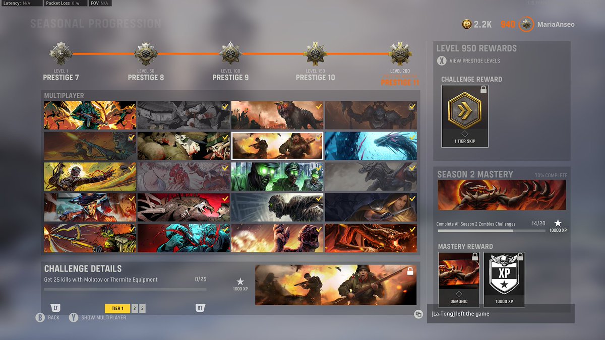 Maria47127's tweet photo. @SHGames any sign of the bug for zombies seasonal challenge 12 (with the Molotovs/Thermites) being fixed? https://t.co/re8uQWgOVu