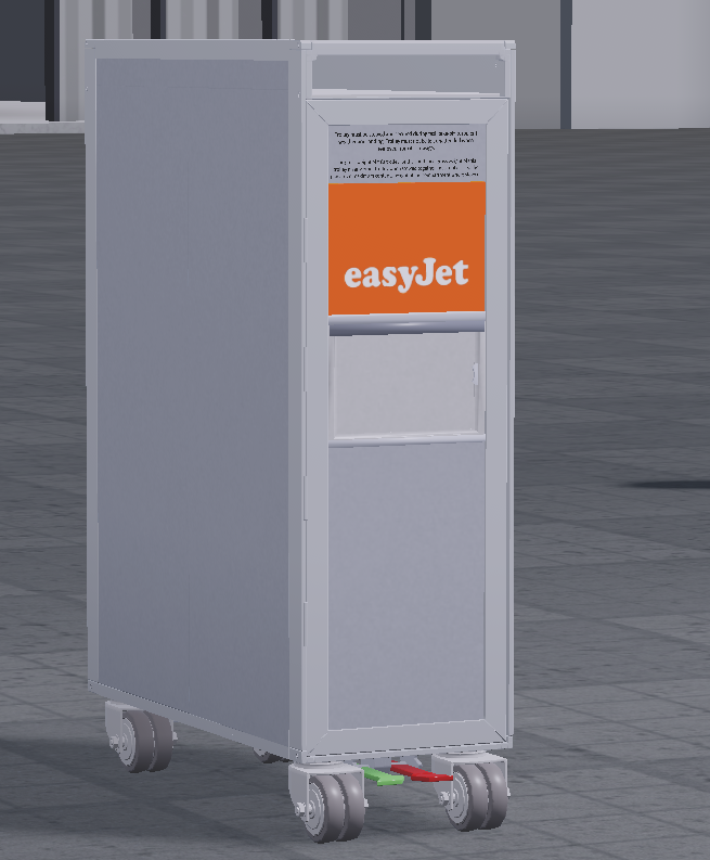 easyJetVirtuaI's tweet photo. Some early shots of our @easyJet service trolleys in development by our developers. Almost ready for our new recruits. #Roblox #RobloxDev https://t.co/eosRbeKui7