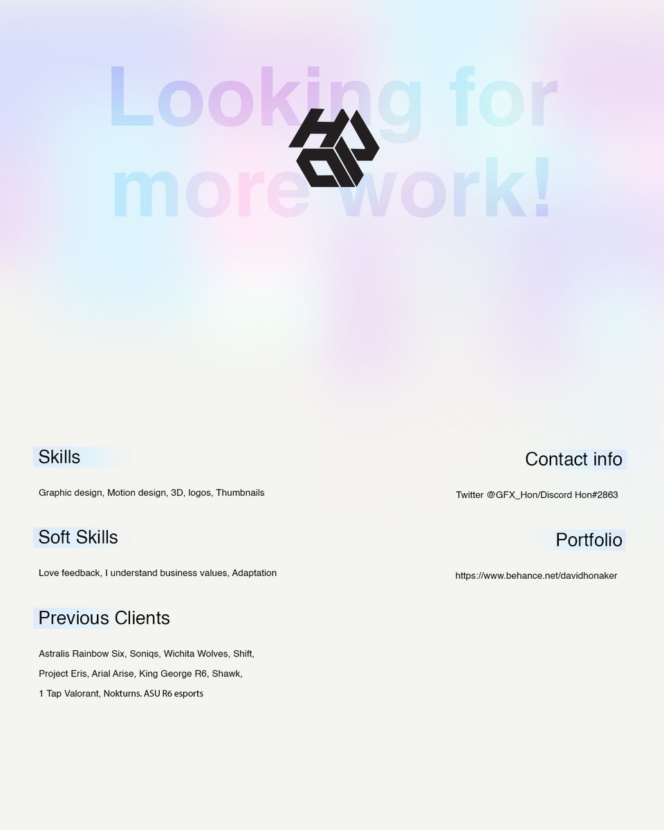 GFX_Hon's tweet image. Opening my commissions back up!

If your looking for more information or my rates please feel free to dm me.

Portfolio: behance.net/davidhonaker