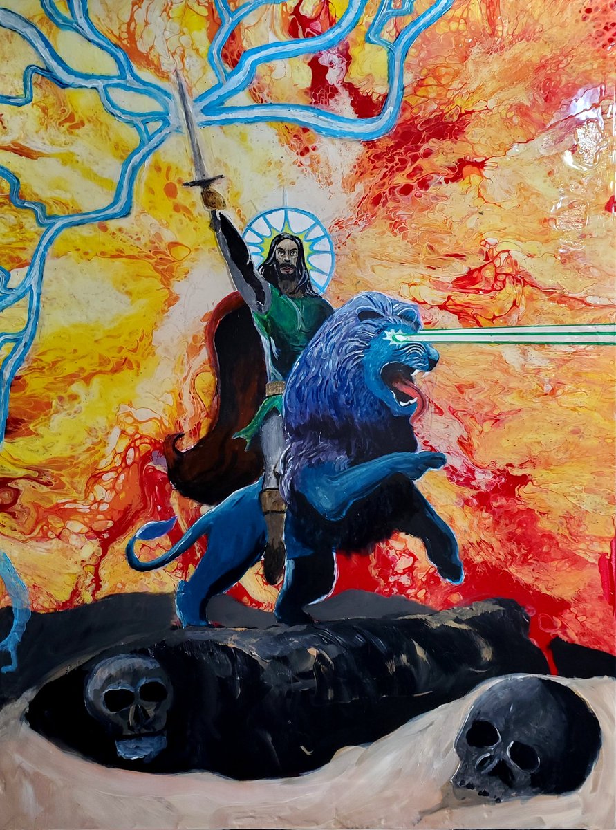 Working on wrapping this one up! I'm perhaps 5 hours of work from finishing this painting. <a href="/therealLitJesus/">LIT JESUS 👋✨🤟</a> x <a href="/JungleCatsIO/">Jungle Cats</a> #LJxJC