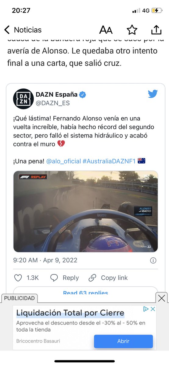 iamDanilo9__'s tweet photo. Hay algo más mítico que cuando a @alo_oficial le pasa algo, siempre SIEMPRE es fallo del coche? 😂😂 que lastima 🥲 https://t.co/NgXSMWVIb3