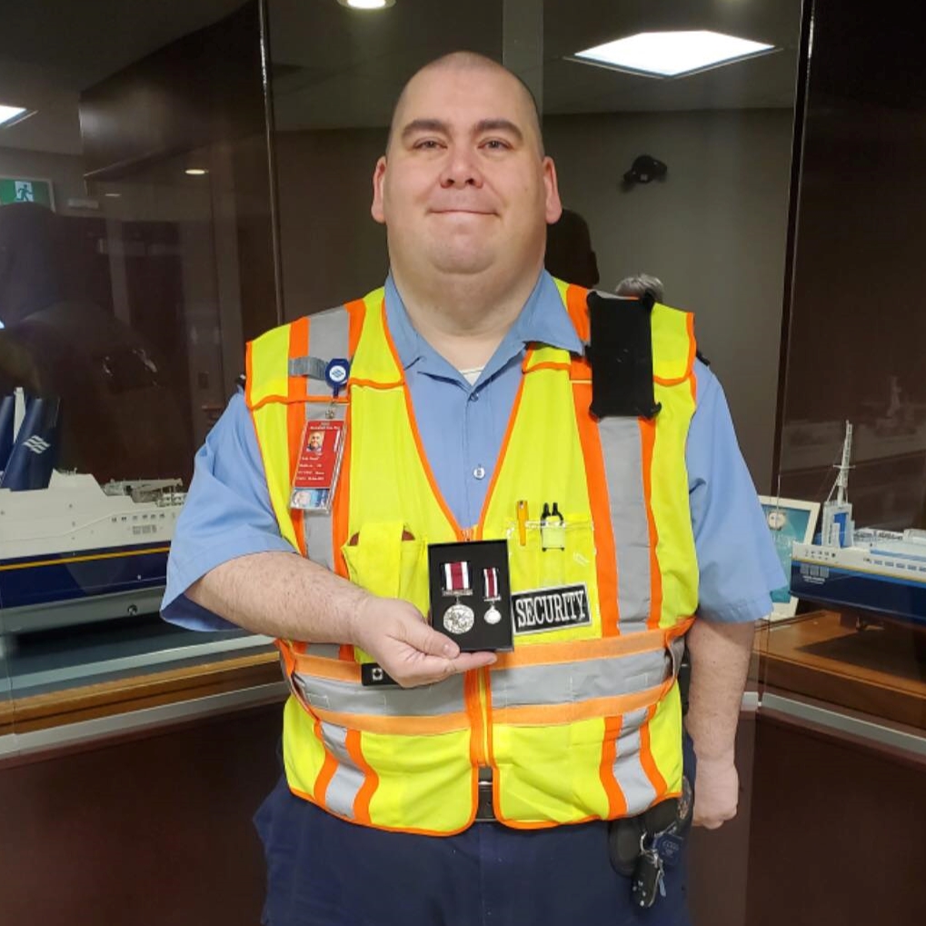Let's hear it for Wallace March, whom this week earned his 12-year long service medal! 👏

Wally works at the <a href="/MAferries/">Marine Atlantic</a> headquarters in North Sydney. We thank him for his steadfast service and commitment to Commissionaires.

Well done, Wally!