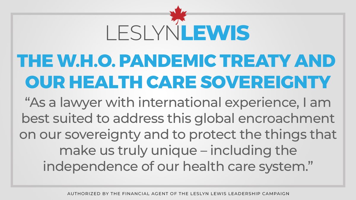 LeslynLewis's tweet photo. Addressing the WHO pandemic Treaty and our Health Care Sovereignty: My statement - https://t.co/bYMpeQWy6x
#cdnpoli #cpcldr https://t.co/nwe3feTZfY