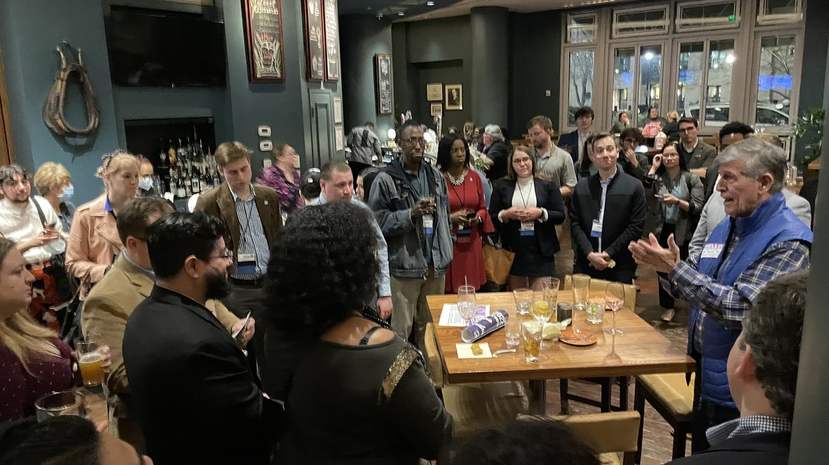 DonBeyerVA's tweet photo. I had a great time hosting the @VAYDโs welcome reception last night! Thank you Young Democrats for all you do for Virginia. https://t.co/91lUwnw58G
