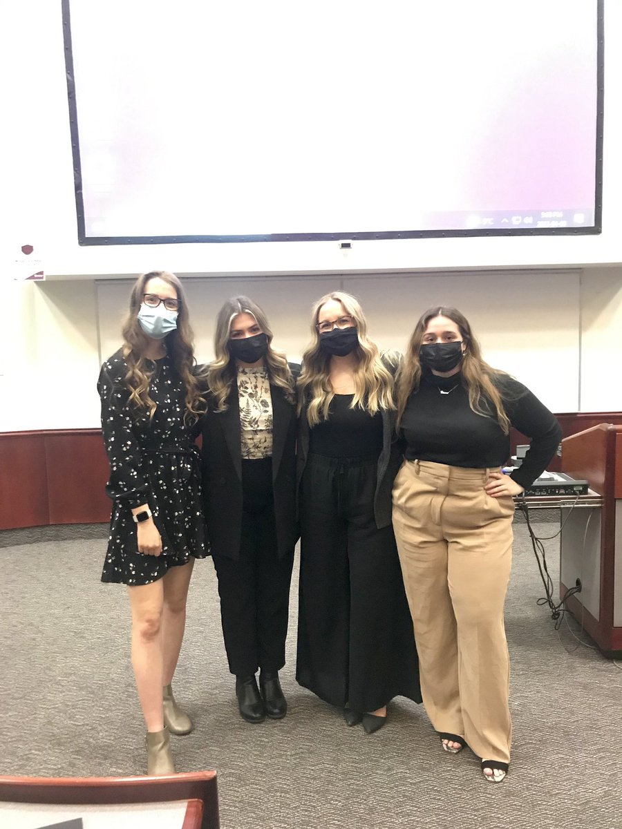 DYSC_LAB's tweet photo. Mikayla, Sydney, Meghan, and Bri proudly represented the @DYSC_LAB at the @PsycSMU Student Conference by presenting their Honours thesis research. Special congrats to Sydney Walker who won 3rd Best Oral Presentation! @SMUScience https://t.co/nUVzqgT1sY