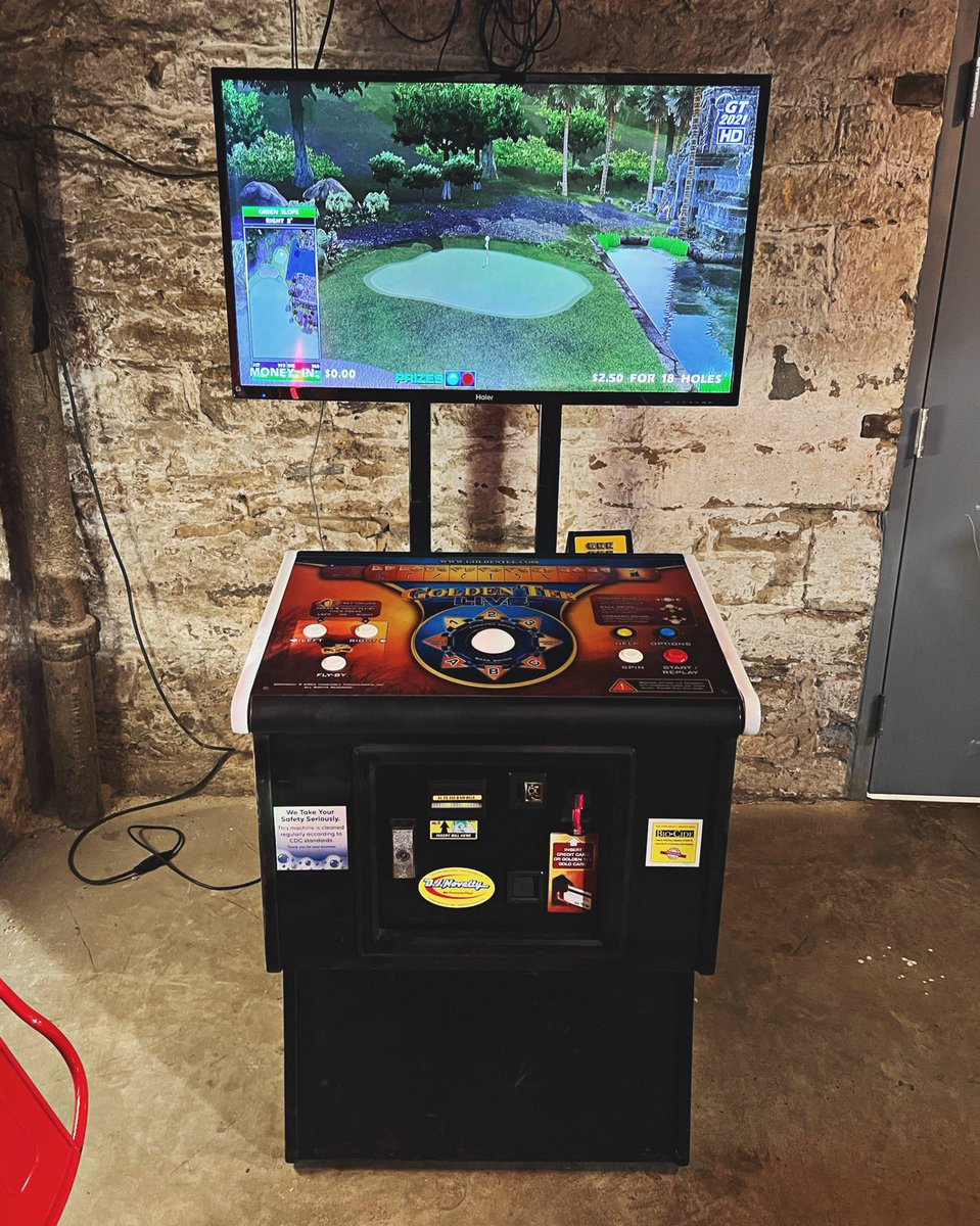 thehimark's tweet photo. Have your own Masters round while you watch the actual Masters in the basement rumpus room #seeyouatthehimark #putt #nicethrow #fore #eastend #cincinnati #games https://t.co/WzxZch7Fma