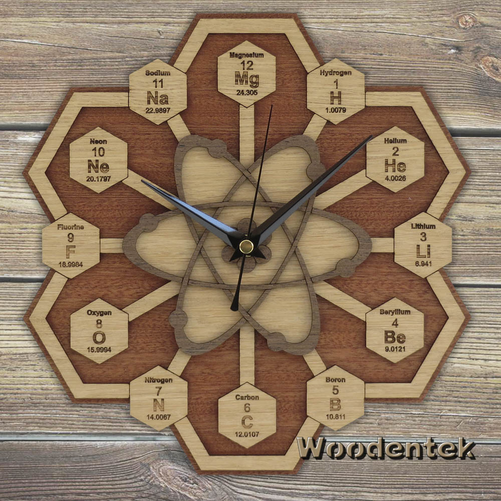 woodentek's tweet photo. Handmade #PeriodicTable wooden clock -  #Chemistry #Science #Marketing #Sale - WorldwideShipping https://t.co/m3wm0RApG0 https://t.co/qMrgrdMJ0Y