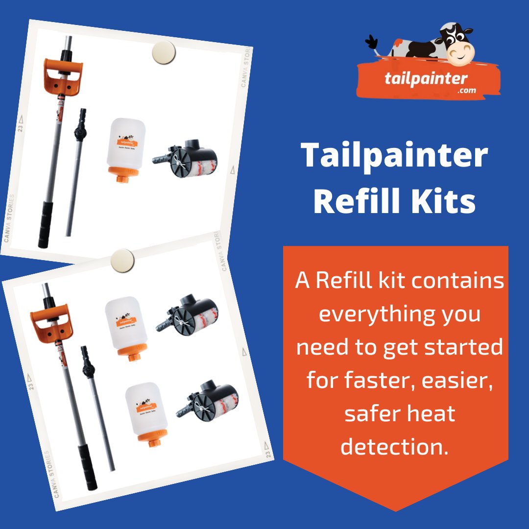 tailpainter's tweet image. Tailpainter Refill Kits have the ability to complete tail painting quicker and safer during milking! This highly versatile applicator can be purchased in two options: 

1. Single Refill Kit or 2. Double Refill Kit    🐄🎨

Both can be purchased here  ⬇️

tailpainter.com/collections/all