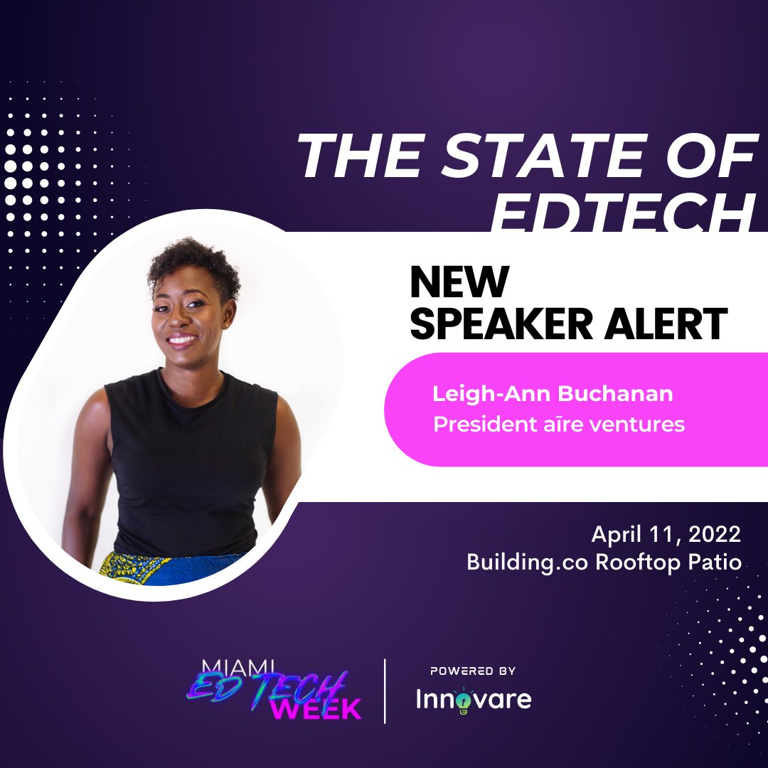 MiamiEdTech's tweet image. Leigh-Ann A. Buchanan, Esq. is a writer, strategist, and sought after advisor on strategies for building REDI (racially equitable, diverse and inclusive) tech and innovation ecosystems and organizational culture.

ow.ly/LMq450IFJ0f
#cseducation  #cscareer #teachers #edtech