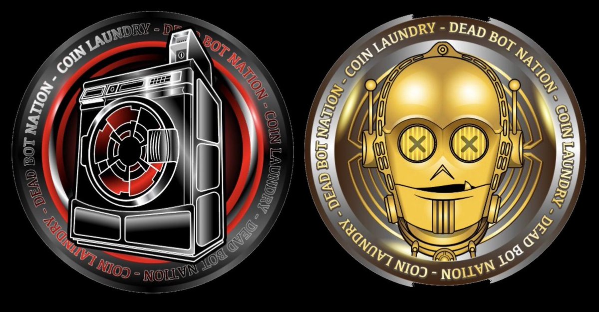 An image of 2 NFTs from a collab with CoinLaundry and Dead Bot Nation. 
